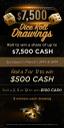 flyer for dice roll, with various prize amounts for different roll outcomes